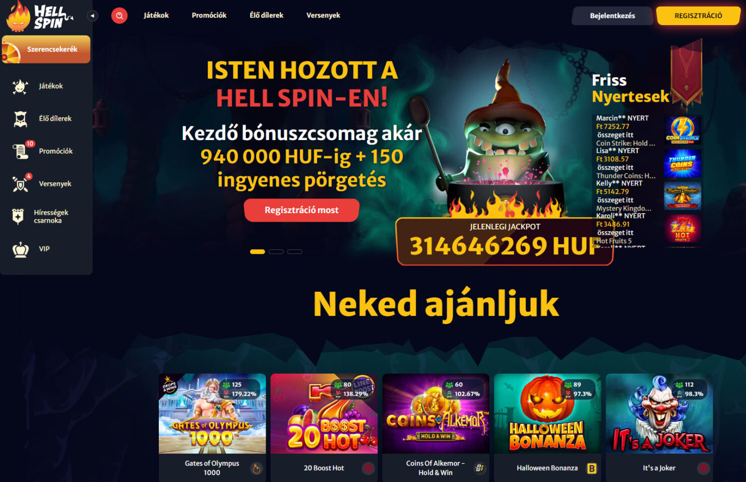 kaszinók ellenőrzés nélkül Hellspin Casino